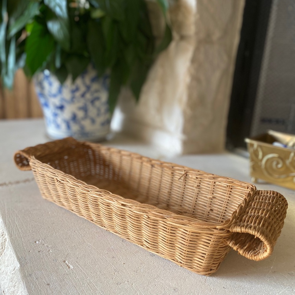 Long Basket Tray with Loop Handles